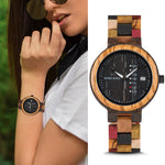 BOBO BIRD Bamboo Wooden Watches Women bayan kol saati Show Date Wristwatch Quartz Ladies in wood Box relojes para hombre