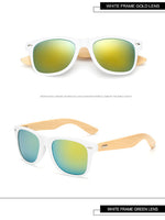 GY Vintage Bamboo Sunglasses Men Retro Handmade Bamboo Wood Goggles Male Mirror Uv400 Protection Square Wooden sunglasses women