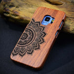 LYBALL Real Wood Phone Case for Samsung Galaxy S10+ 100% Natural Bamboo Hard Cover for S8 S9 S10 Plus S10 Lite S7 Edge Note9 8 5