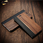 Wood Soft PU Wallet Case For iPhone 11 8 7 6S 6 Plus Genuine Bamboo Flip Leather Stand Case For iPhone XR XS 11 Pro Max X Cover