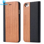 FLOVEME Wooden Phone Case For Samsung S8 S9 S10 Plus S10E Bamboo Natural Wood Case For Samsung S7 Edge Flip Leather Wallet Cover