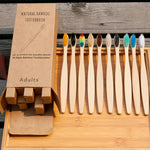 10 colors Portable Soft Fibre eco-frienly Wooden Toothbrush Natural Bamboo Handle Toothbrush with paper case for Adult oral care