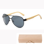 Bamboo pilot Sunglasses Men Wooden metal Women pilot Brand Designer Mirror Sun Glasses for women men with case retro de sol