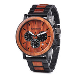 BOBO BIRD Unique Dial Stopwatch Bamboo Wooden Watches Men Wrist Watch With Date Create clock Gift In Wood Box saat erkek