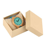 Simple Bamboo Wood Mens Watch Minimalist Analog Hour Clock Man Leisure Blue Belt Quartz Wrist Watches for Men Reloj de madera