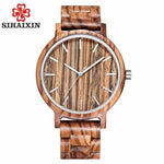 SIHAIXIN Vintage Wood Watch Male Sport Simple Wooden Wrist Watch Quartz Man With All Bamboo Band Clock Men relogio
